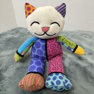 2010 Romeo Britto Plush Stuffed Canvas Kitty named COCO